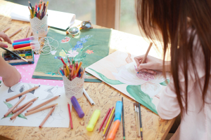 girl making a drawing