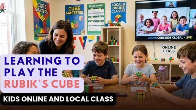 Learning to Play the Rubik's Cube: Kids Online and Local Class