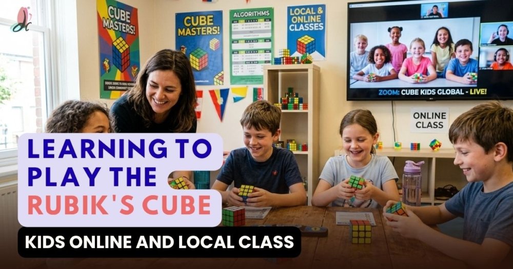 Learning to Play the Rubik's Cube: Kids Online and Local Class